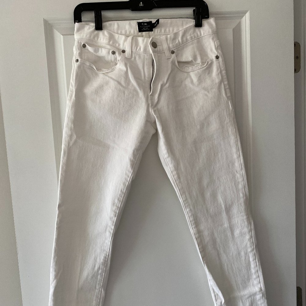 Club Monaco Slim White Jeans